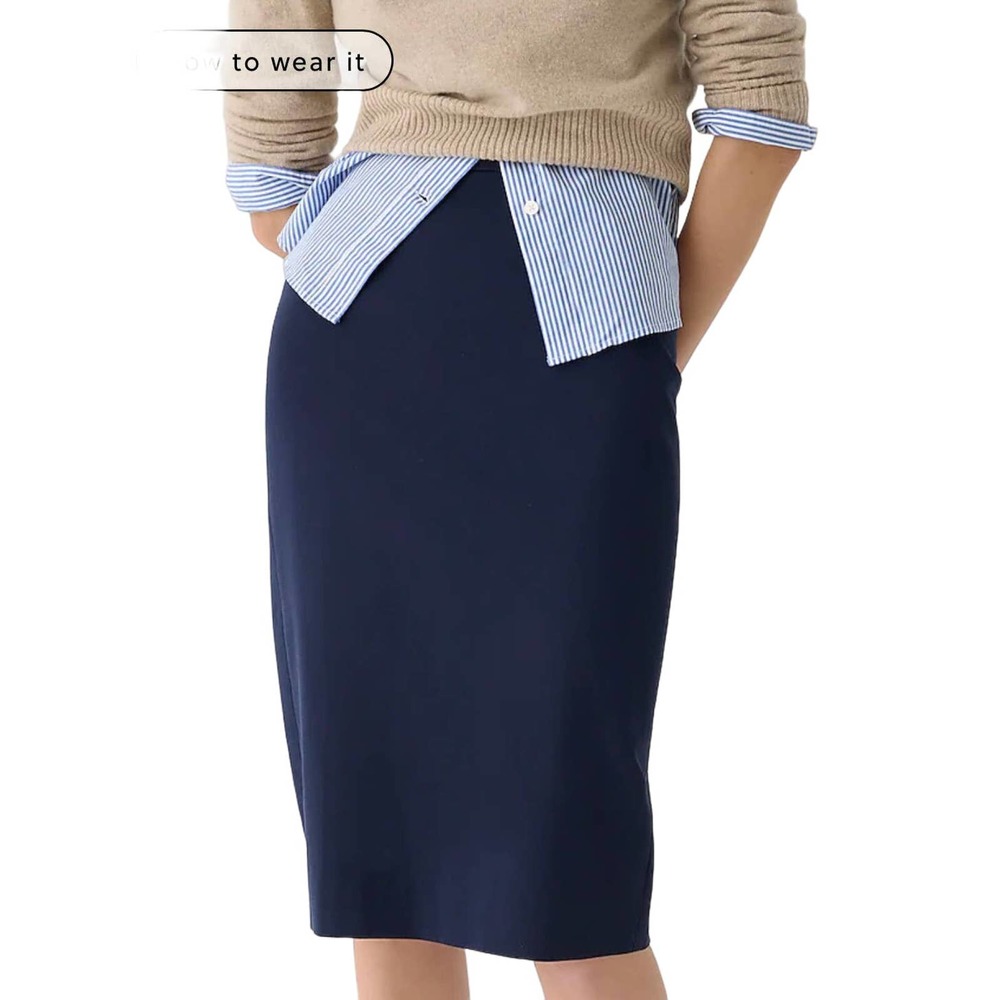 J. Crew Navy No 3 Pencil Skirt size 8